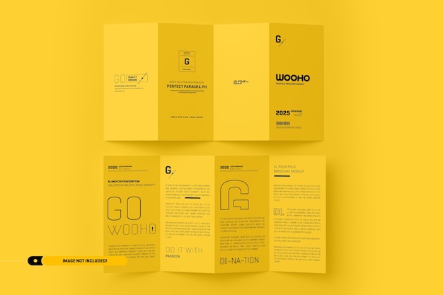 PSD folded brochure mockup