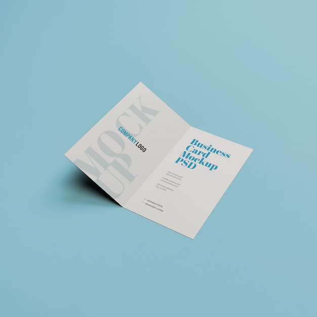 Folded business card mockup