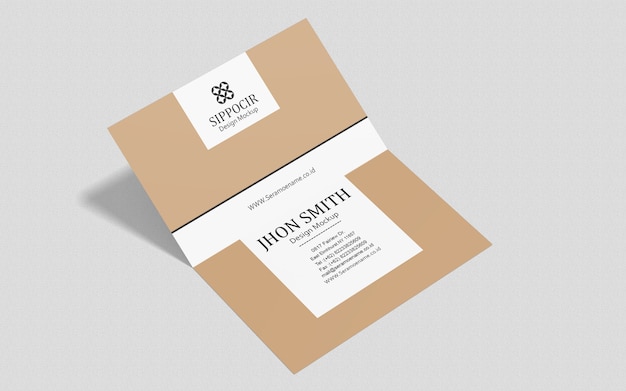 Folded business card mockup