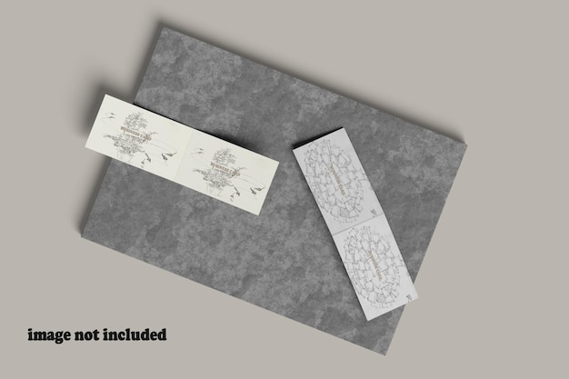 PSD folded business card mockup