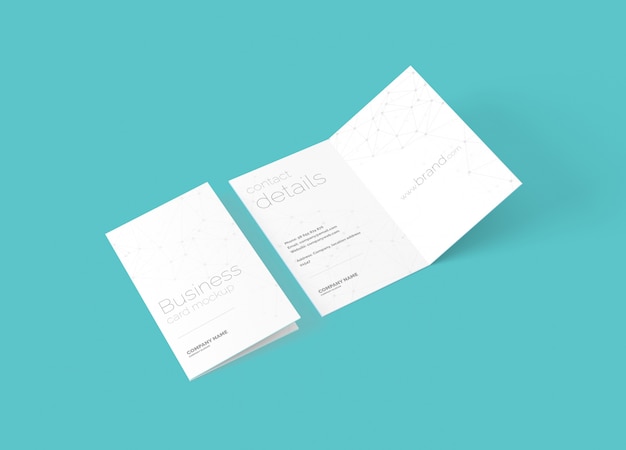 Folded business card mockup