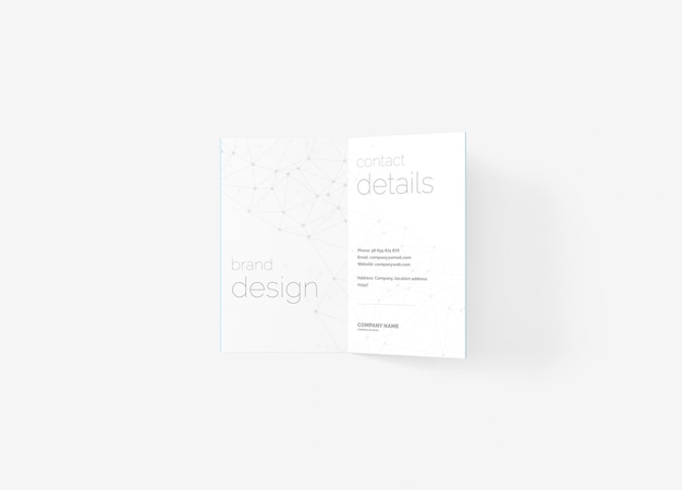 Folded business card mockup