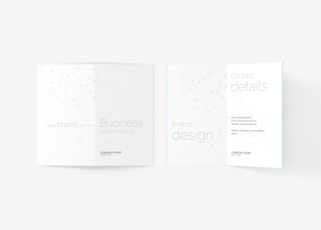 PSD folded business card mockup