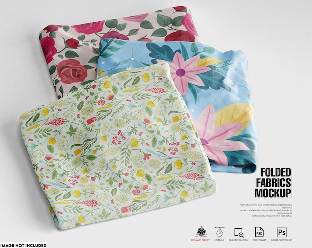 PSD folded fabrics mockup