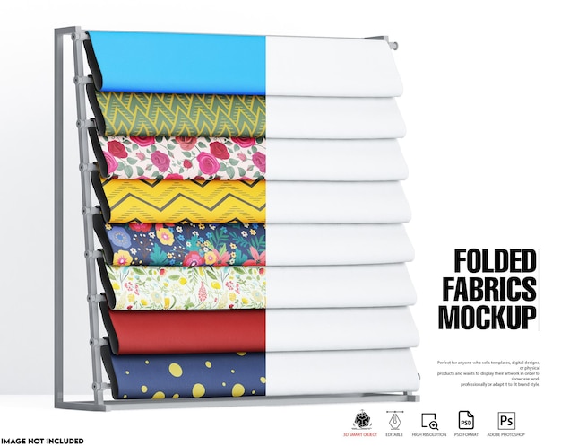 PSD folded fabrics mockup