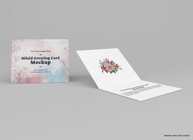 Folded greeting card mockup