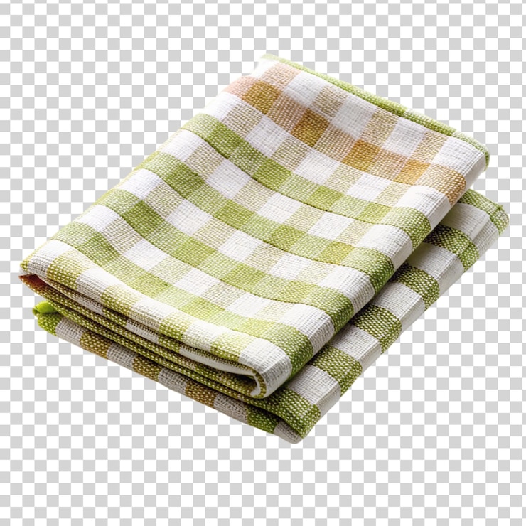 PSD folded kitchen clothe isolated on transparent background