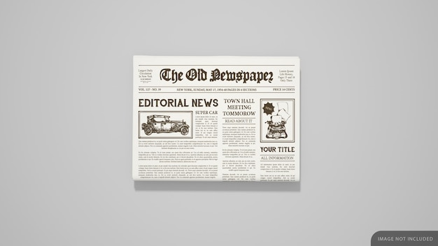 PSD folded newspaper mockup