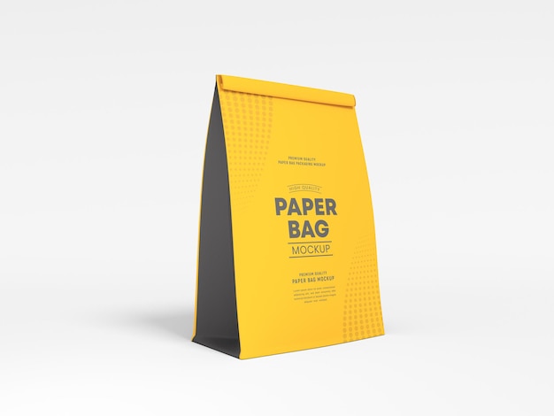 Folded Paper Bag Packaging Mockup