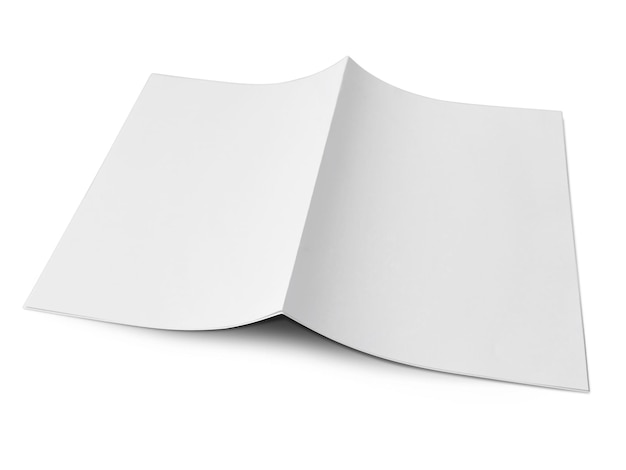 PSD Сложенный макет бумаги пустая копия пространства бумажный шаблон вырезанный изолированно на белом