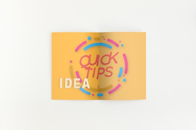 Folded paper mockup with tips concept