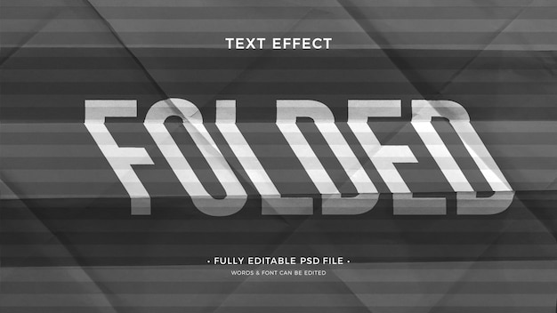 Folded paper text effect