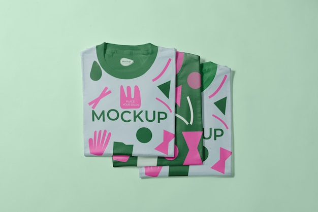 PSD folded t shirt mockup design