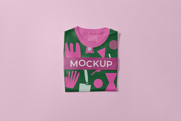 PSD folded t shirt mockup design