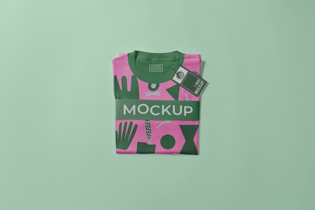 PSD folded t shirt mockup design