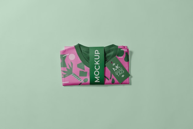 Design mockup t-shirt piegata