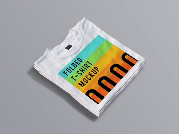 PSD folded t shirt mockup front view t shirt mockup with background