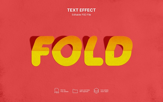 PSD folded  text effect