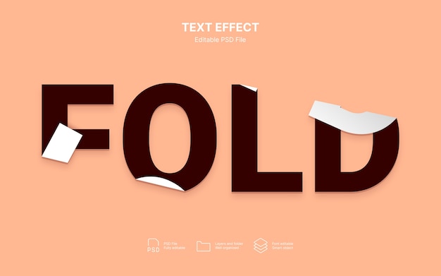 PSD folded  text effect