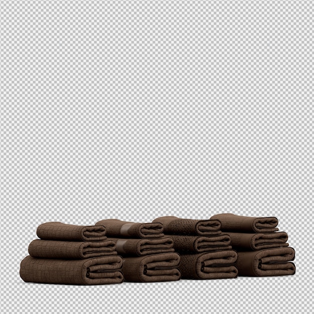 PSD folded towels 3d isolated render