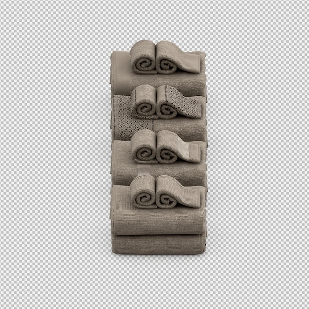  folded towels 3d isolated render