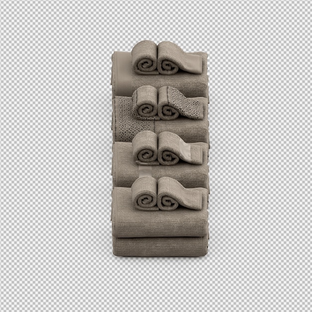 Folded towels 3d isolated render