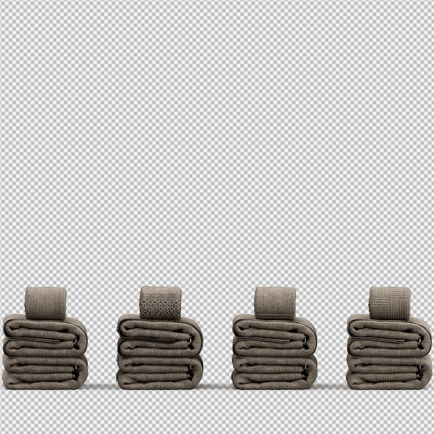 PSD folded towels 3d isolated render