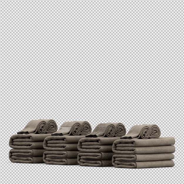 PSD folded towels 3d isolated render