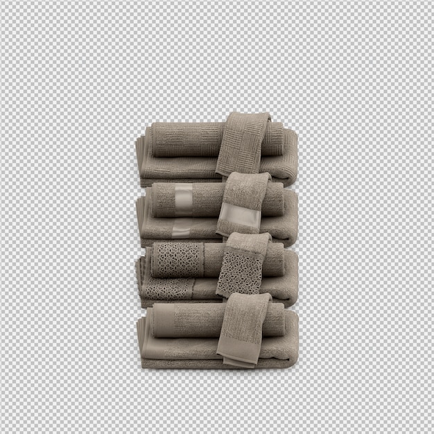folded towels 3d isolated render