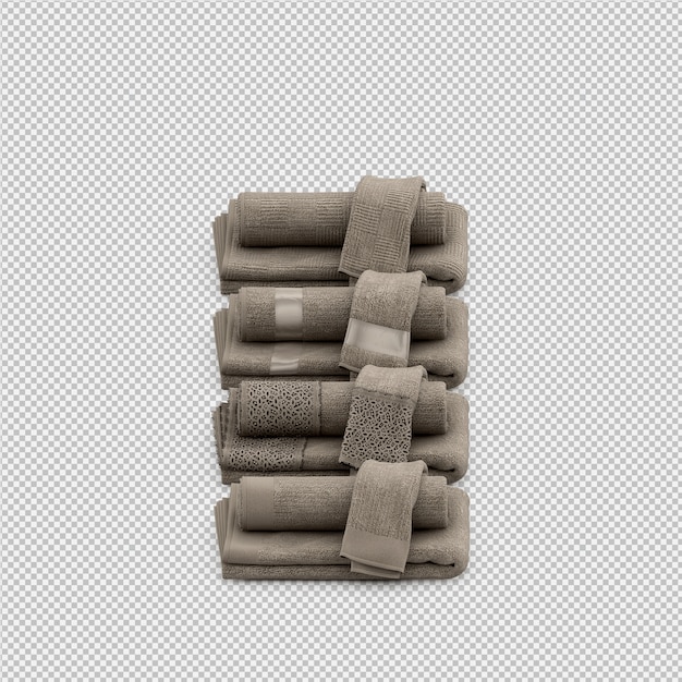 PSD folded towels 3d isolated render