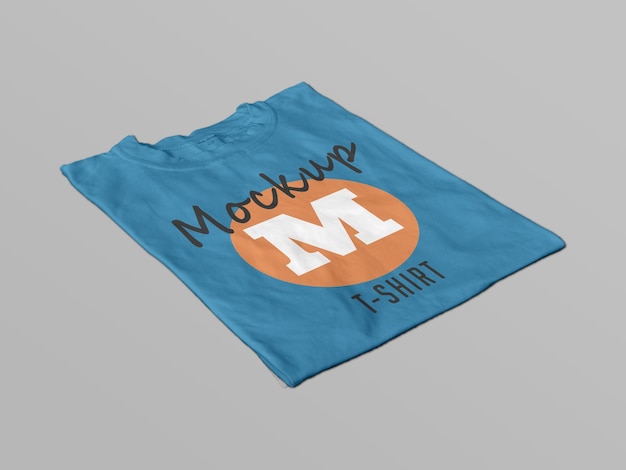 PSD folded tshirt mockup front view tshirt mockup with changeable color and background