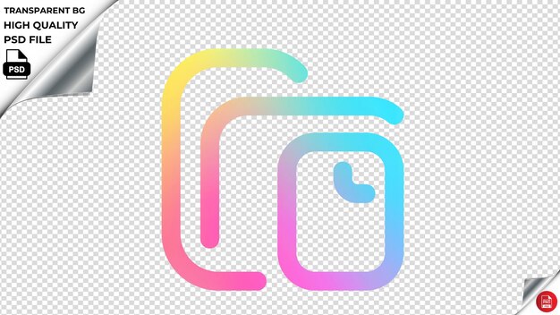 PSD folder_3 vector icon rainbow gradient colorful psd transparent