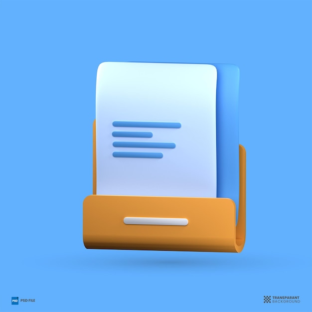 PSD folder 3d render ikona ilustracja