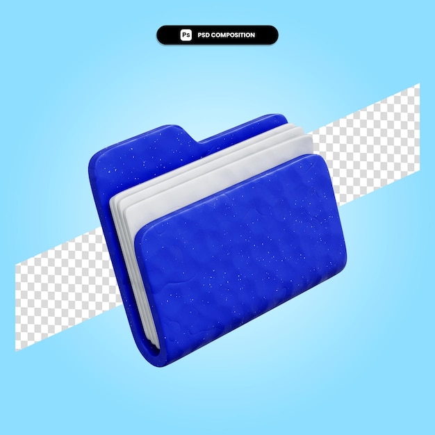 PSD folder 3d render illustration isolated