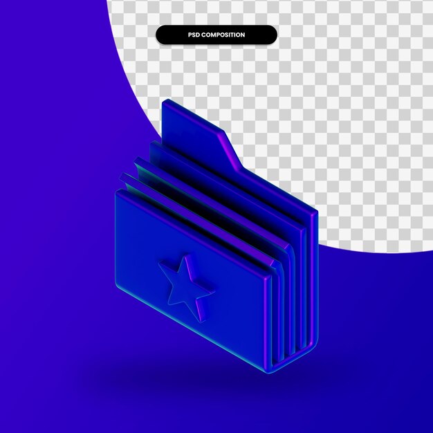 Folder 3d render illustration isolated