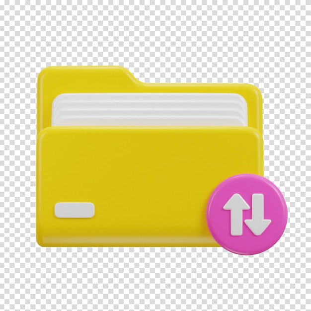 Folder 3D z ikoną przenoszenia danych