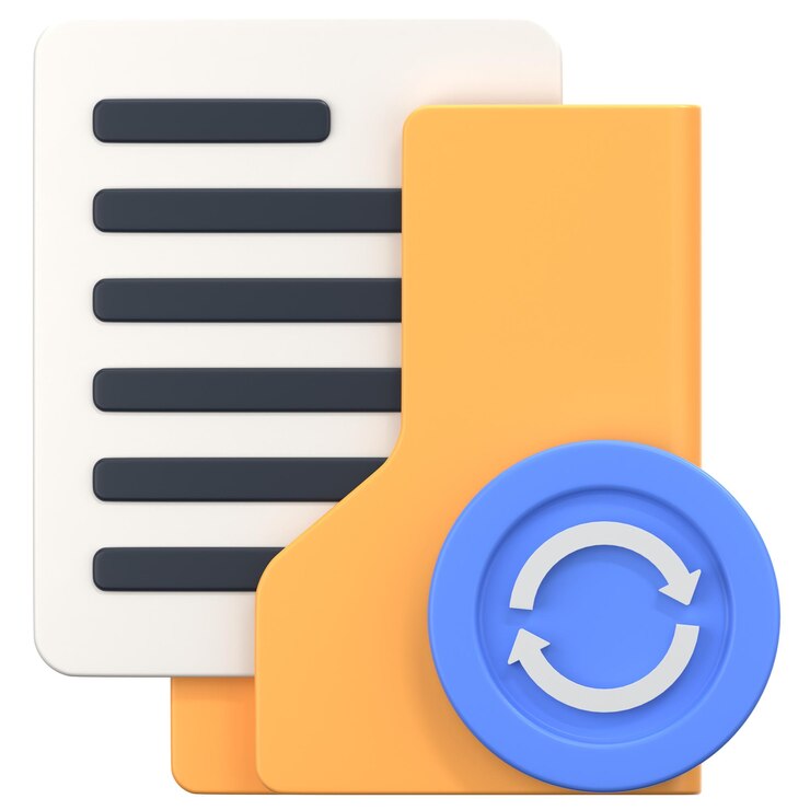 PSD folder backup with backup sign 3d icon illustration low poly style
