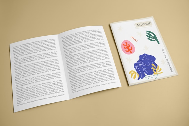 PSD mockup di brochure per cartelle