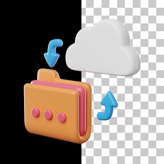 PSD folder cloud 3d icon