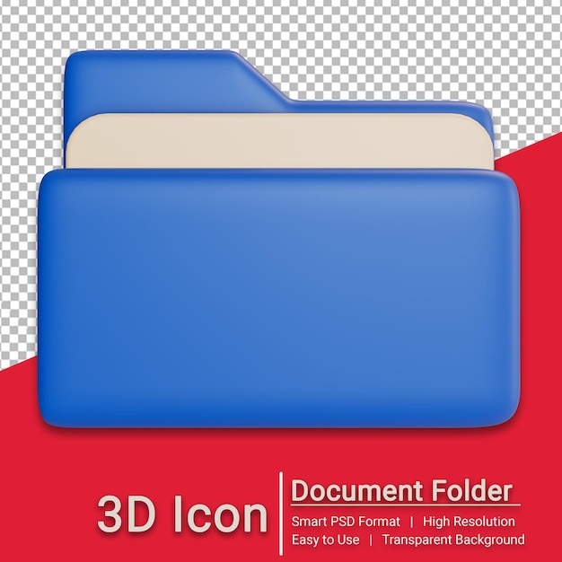 Folder Dokument Renderowanie 3d Z Przezroczystym Tłem