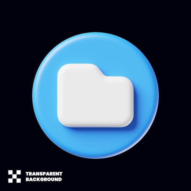 PSD folder file document icon in 3d render