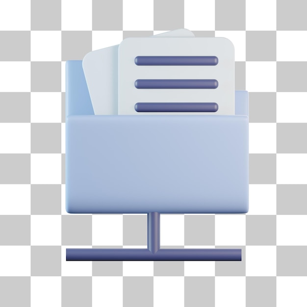 PSD folder file sharing 3d icon