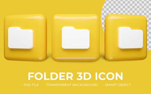 Folder icon 3d rendering isolated