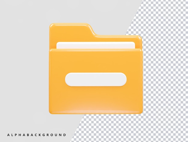 PSD folder icon file 3d illustration transparent element