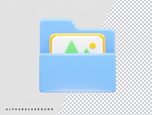 PSD folder icon file 3d illustration transparent element