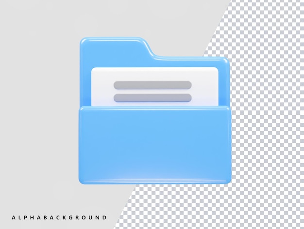 PSD folder icon file 3d illustration transparent element