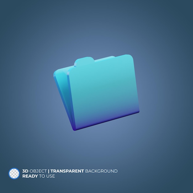 Folder icon isolated 3d render illustration