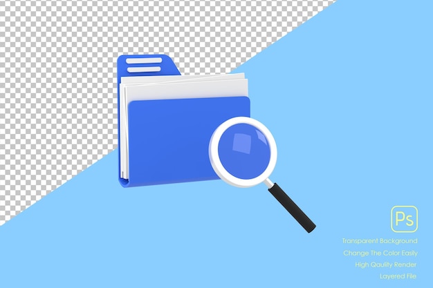 PSD folder icon and magnifying glass open folder icon folder with documents