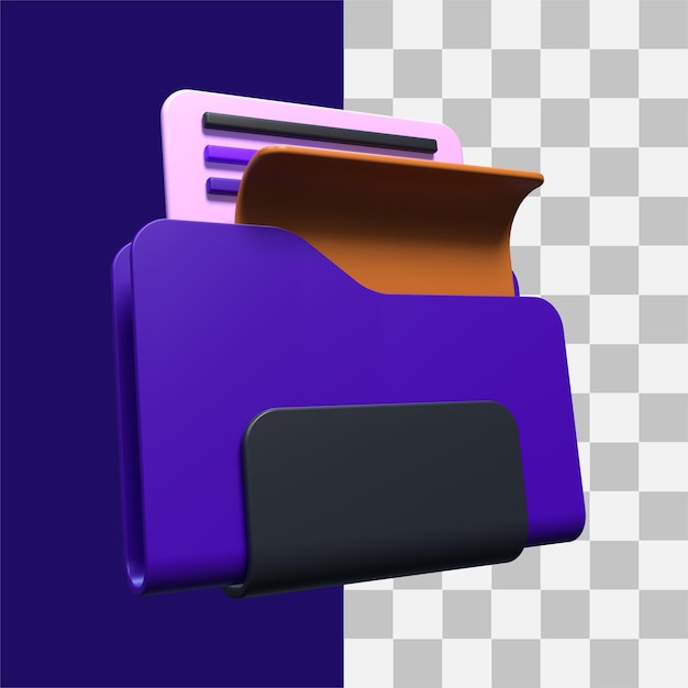 folder in 3d render for graphic asset web presentation or other