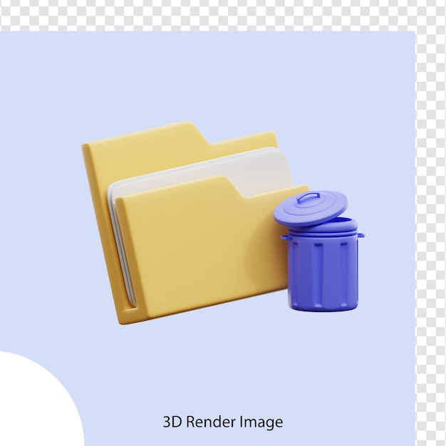 PSD folder kosza z ikonami 3d